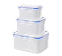 Nuhjytgf Organizer per cassetti, impilabile trasparente, set da 3 pezzi, contenitori per frigorifero, dispensa e congelatore, mantiene i prodotti freschi per