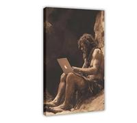 NUIHAGF Homo Sapien - Stampa artistica su tela, divertente evoluzione, decorazione da parete per soggiorno, camera da letto, 20 x 30 cm