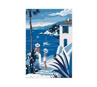 NUIHAGF Stampa artistica da parete con motivo Costa Azzurra (2), poster su tela, decorazione artistica da parete per soggiorno e camera da letto, 50 x 75 cm