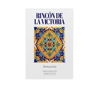 NUIHAGF Stampa artistica da parete su tela, motivo: Rincón De La Victoria, Andalucía, Spagna, con piastrelle tradizionali estetiche, decorazione artistica da parete per soggiorno e camera da letto, 40
