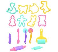Nuiorfty 15 Pezzi/Set Accessori per plastilina Strumenti per plastilina per Bambini con stampi per Forme Rullo ed estrusore per Divertimento Creativo