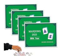 Nuiorfty 4 Carte Mahjong 2024 Carte punteggio e Regole Standard del Gioco Mahjong impara e padroneggia Le Regole del Gioco ricreativo con Stampa per Principianti