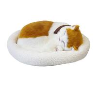 Nuiorfty Animale di peluche realistico per gatti animale di peluche giallo che dorme e respira decorazione per la casa animali ansiosi calmanti per adulti e bambini