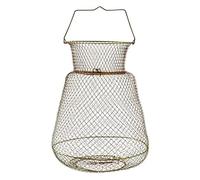 Nuiorfty Cestino per granchi di Pesce in Filo Metallico Gabbia Portatile Pieghevole per aragoste da Pesca in Metallo Rotondo da 35 cm