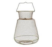 Nuiorfty Cesto per granchi di Pesce in Filo Metallico Gabbia Portatile Pieghevole per aragoste da Pesca in Metallo Rotondo da 45 cm co