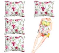 Nuiorfty Cuscino per Bambola 4 Pezzi 1.8x1.4 Scala 1:12 Mini Cuscino con Motivo Floreale per Divano/Divano/Letto Tessuto Decorati