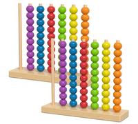 Nuiorfty Giocattoli per ordinare i Colori Giocattoli impilabili in Legno con Perline per l'apprendimento precoce attività di abilità motoria fine Ispirato a Montessori 2 Pezzi