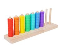 Nuiorfty Gioco impilabile di colori per bambini giocattoli impilabili e ordinati in legno arcobaleno con montanti extra giocattolo educativo ispirato a Montessori per i più piccoli