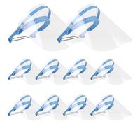 Nuiorfty Maschera visiera visiera di sicurezza antiappannamento da 10 pezzi plastica trasparente ribaltabile completa riutilizzabile regolabile per operatori sanitari