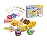 Nuiorfty Perline Allacciate Giocattolo Montessori Doppio Gioco con 12 Perline Abilità motorie e Giochi per Infilare l'Apprendimento dei Colori per Bambini e Ragazze Cibo