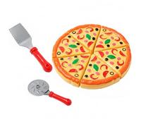 Nuiorfty Set da Gioco per Pizza Realistico - Pizza Giocattolo con taglierino per Cucina per Bambini Set da Gioco interattivo con Cibo per Cucina fantasiosa e abilità motorie