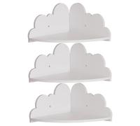 Nuiorfty Set di 3 mensole sospese angolari a parete creative a forma di nuvola facili da installare e resistenti mensole sospese in legno per camera da letto bagno cucina