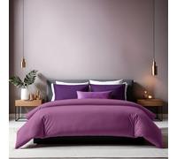 Nuit Des Rêves Copripiumino singolo Ranforce Premium (135 x 200 cm), 100% cotone, viola, chiusura a bottoni, 155 fili, lavabile in lavatrice a 30 °C, morbido e resistente