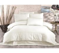 Nuit Des Rêves Elegant Double Quilt Cover Set (200 x 200 cm), crema, 80% cotone, 20% poliestere, include 2 pillowcases (80 x 80 cm), lavabile in lavatrice, 229 thread Count