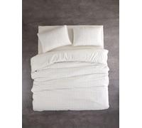 Nuit Des Rêves Elegant Ranforce Double Quilt Cover Set (200 x 200 cm), 100% cotone, crema e nero, include 2 pillowcases (80 x 80 cm), lavabile in lavatrice a 40 °C