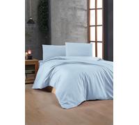 Nuit Des Rêves Light Blue Ranforce - Set di copertine per trapunta singola, XXL, 155 x 220 cm, 100% cotone, 155 thread Count, lavabile in lavatrice, include 1 custodia imbottita, design elegante
