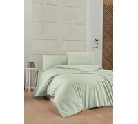 Nuit Des Rêves Light Green Ranforce Double Quilt Cover Set 200 x 200 cm | 100% cotone, 155 thread Count, include 2 pillowcases | Lavabile in lavatrice, design elegante