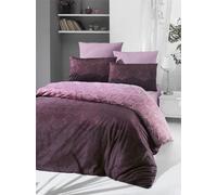 Nuit Des Rêves Luxurious Satin Quilt Cover Set (135 x 200 cm), 100% cotone, 210 thread Count, rosa, viola e bianco, lavabile in lavatrice, Envelope & Button Closure