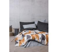 Nuit Des Rêves Premium Ranforce - Set copripiumino matrimoniale (200 x 200 cm), grigio, 100% cotone, stampa reattiva, 2 federe (80 x 80 cm), lavabile in lavatrice, design elegante