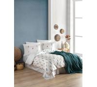Nuit Des Rêves Premium Ranforce Single Duvet Cover (135 x 200 cm), 100% cotone, bianco e verde, 145 thread Count, lavabile in lavatrice a 40 °C, morbido e durevole per Cozy Sleep