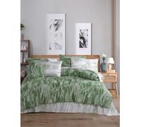 Nuit Des Rêves Ranforce Double Quilt Cover Set (200 x 200 cm), 100% cotone, verde e bianco, include 2 buste (80 x 80 cm), lavabile in lavatrice a 40 °C, morbido e durevole