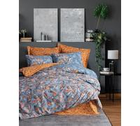 Nuit Des Rêves Ranforce - Set copripiumino singolo XXL, 155 x 220 cm, 100% cotone, stampa pigmentata, lavabile in lavatrice, chiusura a busta e bottoni, biancheria da letto morbida ed elegante