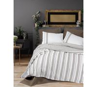Nuit Des Rêves Ranforce - Set di copertine per trapunta singola, XXL, 100% cotone, 155 x 220 cm e federa 80 x 80 cm, colore marrone, stampa reattiva, lavabile in lavatrice, design elegante