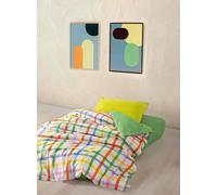 Nuit Des Rêves Ranforce - Set di copertine per trapunta singola, XXL, 155 x 220 cm, 100% cotone, stampa reattiva, lavabile in lavatrice, Envelope & Button Closure, design multicolore