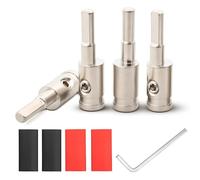 NuIth Riduttore di ingresso amplificatore da 8 a 10 gauge, 4 connettori terminali per amplificatore audio per auto, in ottone, con tubo termorestringente, chiave a brugola per ingresso amplificatore