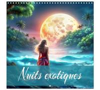 Nuits exotiques (calendrier mural carré 2026 30 x 60 cm (ouvert)) Calendrier double avec une page pour vos prises de notes: Un an d'exotisme au clair de lune créé avec l'IA (CALVENDO Nature)