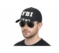 NuJake Costume da agente dell'FBI per adulti, cappello e occhiali, set per feste anni '80, detective dell'FBI