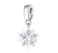 NUJIFFY Ciondolo in argento Sterling 925 per bracciali, collane, aeroplano, passaporto, libro, ciondolo a forma di vergine Maria, idea regalo per donne, As show, Argento Rame, Zircone