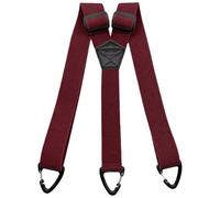 Nujvnuj Bretelle da uomo extra forti, 3,8 cm di larghezza con 3 moschettoni robusti, regolabili ed elastiche, per pantaloni da lavoro e pantaloni da moto, design a Y, per uomo e donna, rosso vivo