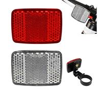 Nujvnuj Set di catarifrangenti per bicicletta, bianco anteriore e posteriore rosso, per mountain bike, bici elettrica e moto, montaggio semplice, resistenti alle intemperie