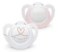 NUK 10175282 Star Neonato Baby Dummy | 0-2 Mesi | Succhietti in silicone senza BPA | Rosa | 2 Conteggio
