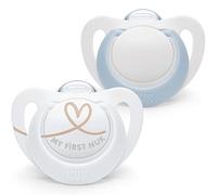 NUK 10175283, Star Neonato Baby Dummy / 0-2 mesi / Succhietti in silicone senza BPA, blu / 2 conteggi