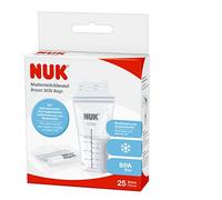 NUK 10252088 Sacca per latte materno, 25 pezzi da 180 ml, sterilizzate per un utilizzo immediato, Antigoccia, privo di BPA