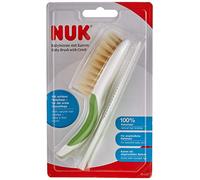 NUK 10256383 - Spazzola per bambini, in setole naturali al 100% con punte arrotondate, colore: Verde