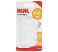 Nuk 10709257 First Choice+ Tettarella, Silicone, 2 Pezzi, 0-6 Mesi, Bianco, L