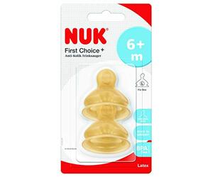 Nuk 10713239 First Choice+ Tettarella, Lattice, 6-18 Mesi, 2 Pezzi, Beige, L