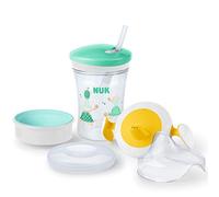 Nuk 3-In-1 Training Set con Trainer Cup Tazza Biberon (6M+) Magic Cup Tazza Biberon (8M+) Action Cup Tazza per Bimbi (12M+) 230 Ml senza Bpa Tartaruga (Turchese) - 960 g