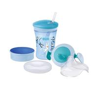 Nuk 3-In-1 Training Set con Trainer Cup Tazza Biberon (6M+) Magic Cup Tazza Biberon (8M+) Action Cup Tazza per Bimbi (12M+) 230 Ml senza Bpa Scimmia (Blu) - 960 g