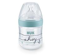 NUK Beach Nature Sense Plastic Bottle 150 ml with Silicone Small Feed Hole Teats (0-6 Months) Boy