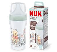 NUK biberon Perfect Match | 3+ mesi | Si adatta al palato del bambino | Controllo della temperatura | Sfiato anti-colica | 260 ml | Senza BPA | Tettarella media in silicone | Disney Winnie the Pooh
