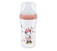 NUK Biberon Perfect Match | 3+ Mesi | Si adatta al palato del bambino | Controllo della temperatura | Sfiato anti-colica | 260 ml | Senza BPA | Tettarella media in silicone | Disney Topolino [Rosso]