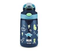 NUK By Contigo Easy Straw Cup | Borraccia con cannuccia per bambini (a partire dai 4 anni) | Realizzato in resistente Tritan | Senza BPA | Lavabile in lavastoviglie | 420 ml | Dinosauro