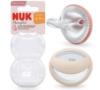 NUK Ciuccio MommyFeel | per una relazione intatta di allattamento | silicone senza BPA | 0-9 mesi | 2 pezzi | rosso e beige