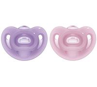 Nuk Ciuccio Sensitive | 0-6 Mesi | 100% Silicone per Pelli Sensibili | Senza Bpa | Viola e Rosa | 2 Pezzi