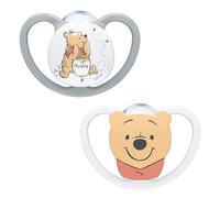 NUK Ciuccio Space | 6-18 mesi | Succhietti con extra ventilazione | Silicone senza BPA | Disney Winnie the Pooh | 2 pezzi