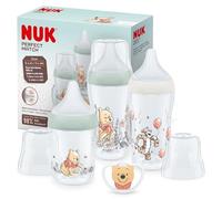 NUK Confezione biberon Perfect Match | 0-6+ mesi | Si adatta al palato del bambino | 3 biberon anti-colica e ciuccio Space Soother | Senza BPA | Disney Winnie the Pooh | 4 pezzi
